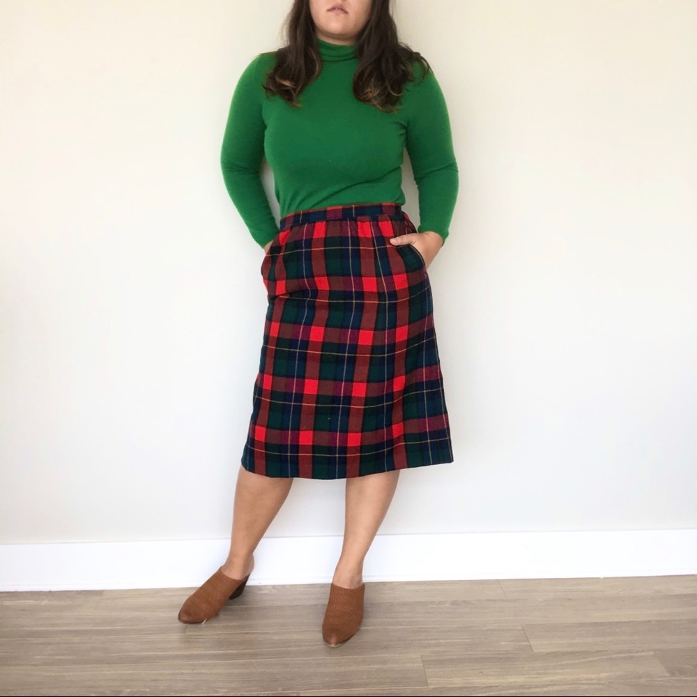 Vintage Plus Size Pendleton Wool Tartan Skirt - image 3